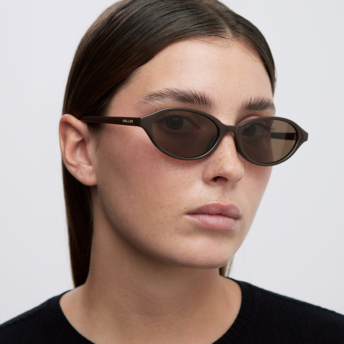 MELLER ブラウンオーバルサングラス IFU chocolate kakao Meller | Ifu Chocolate Kakao - Sunglasses