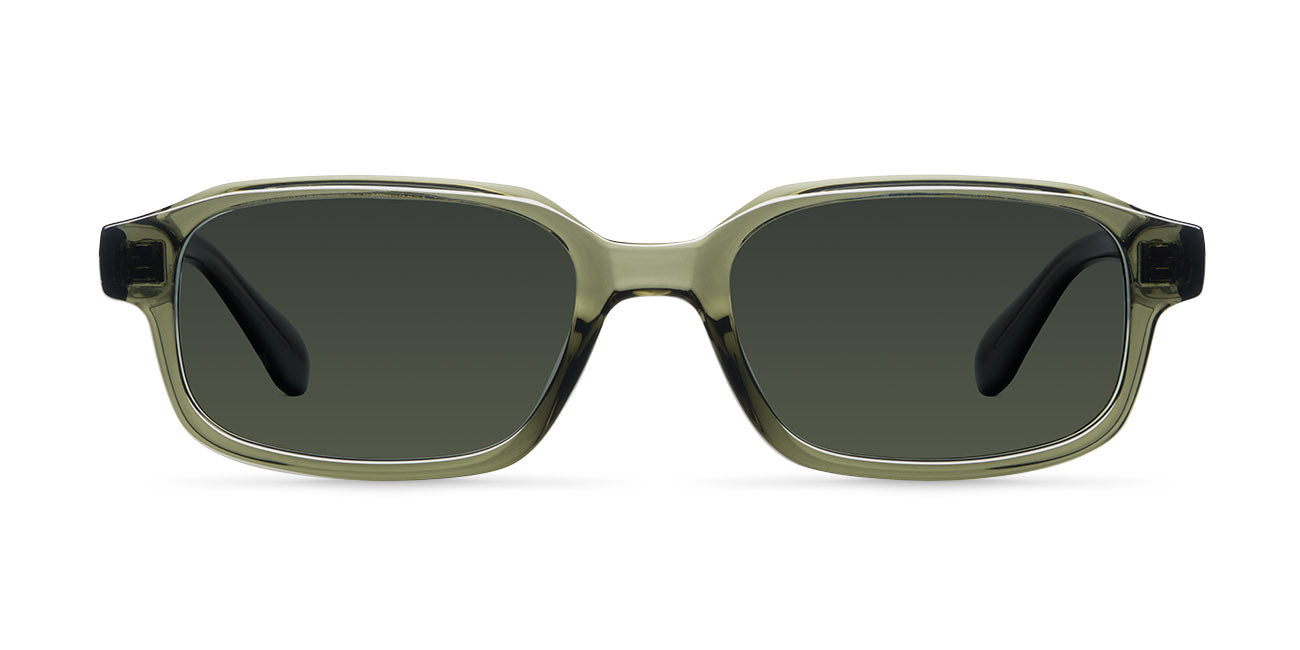 Olive Green Oversized Rectangle Sunglasses Vintage Olive Tint Rectangle Sunglasses - Unisex | GRISÉ NYC main image 2