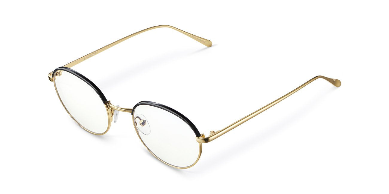 Black glasses with gold trim online